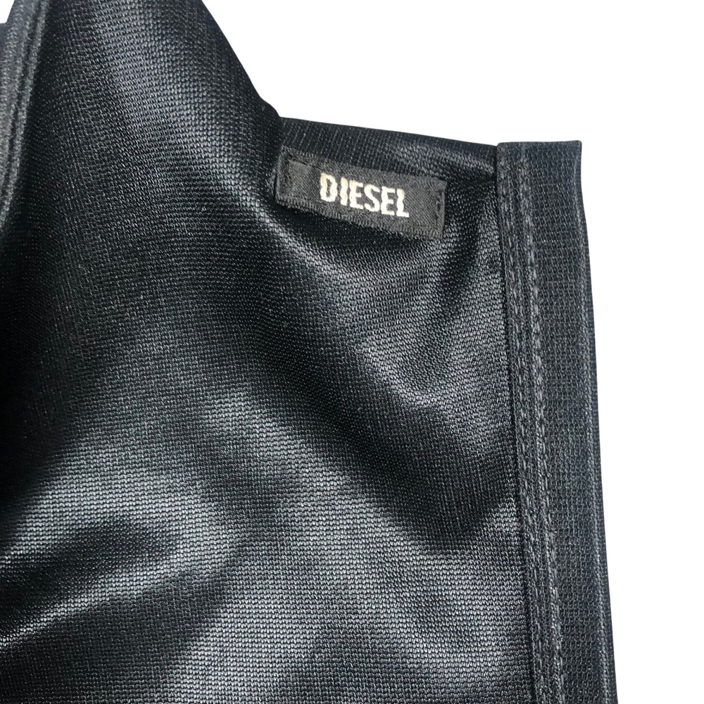 Vintage Diesel Maxi Dress Womens M Black Satin Mock Neck Sleeveless Made Italy - Picture 3 of 11